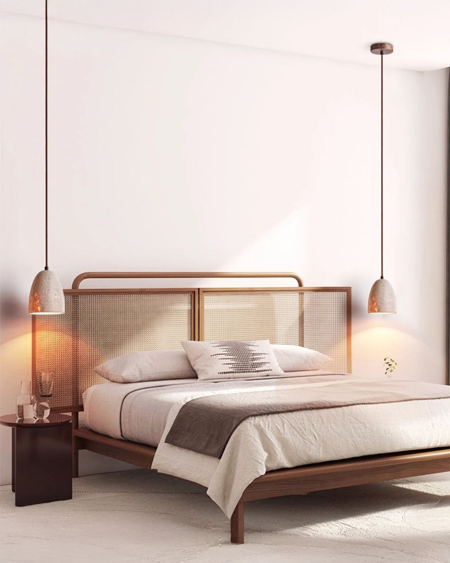 Olver Dome Travertine Pendant Light-WM3098