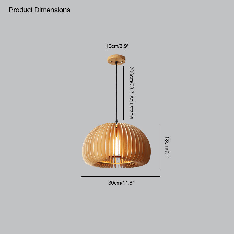 Olverai Pumpkin Wood Pendant Light