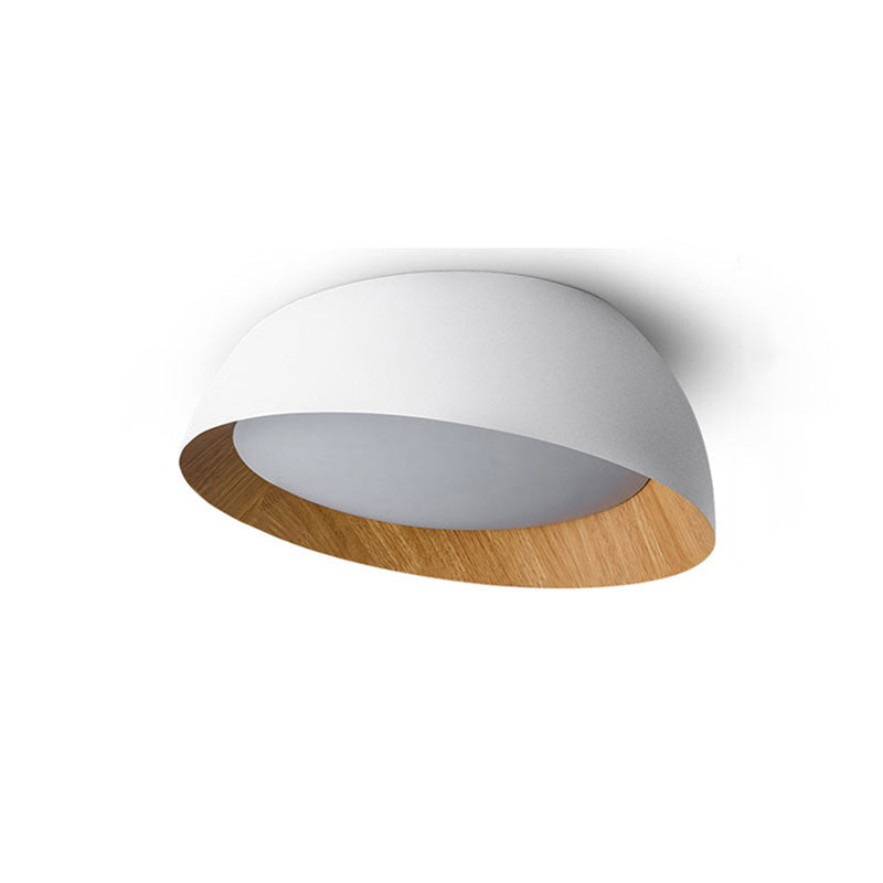Olverai Wood Grain Asymmetrical Flush Mount Ceiling Light