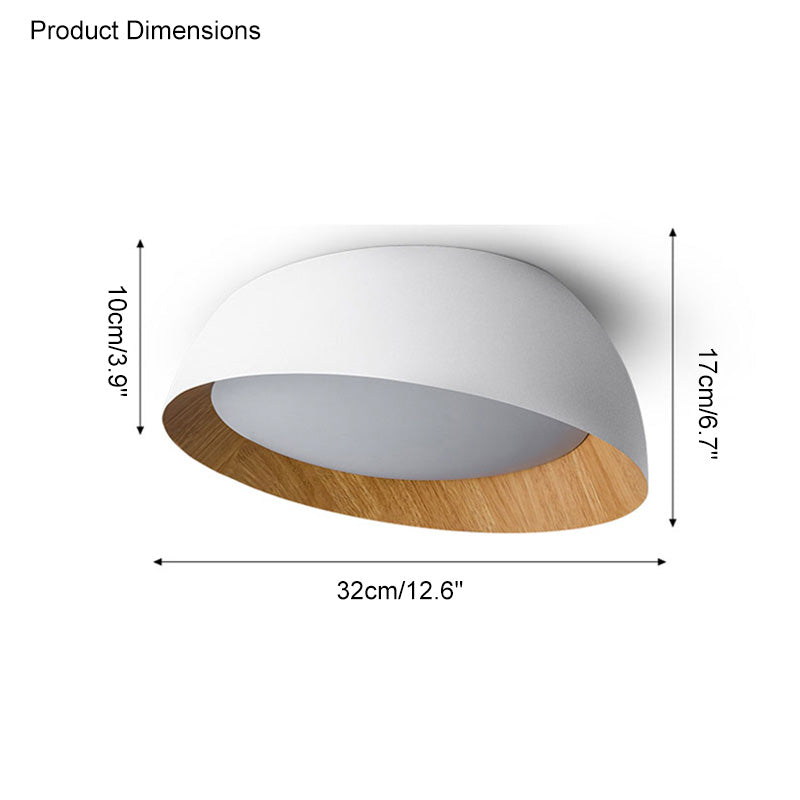 Olverai Wood Grain Asymmetrical Flush Mount Ceiling Light