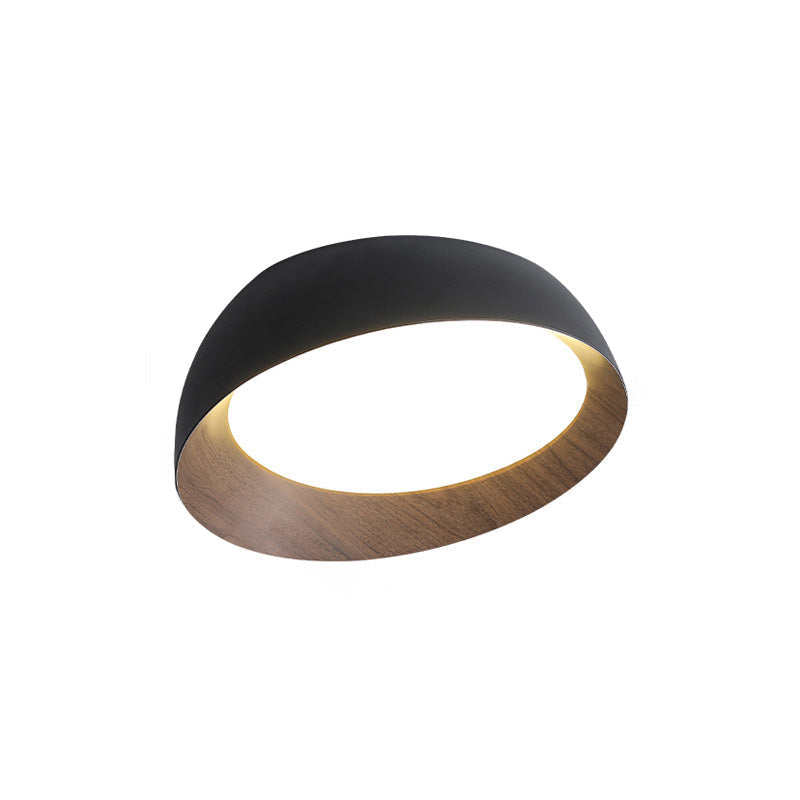 Olverai Wood Grain Asymmetrical Flush Mount Ceiling Light
