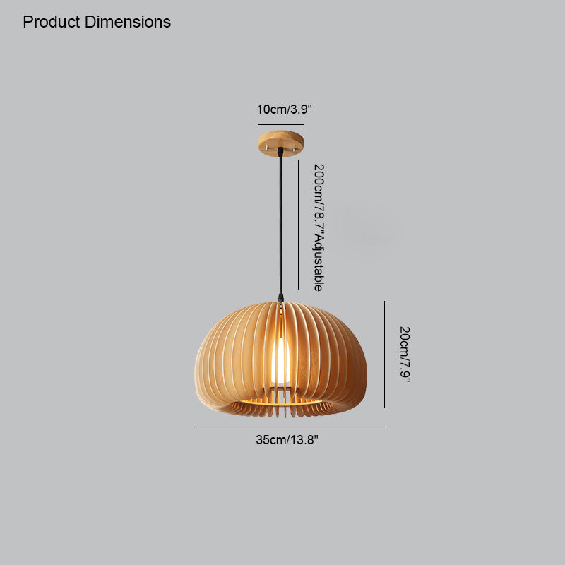 Olverai Pumpkin Wood Pendant Light