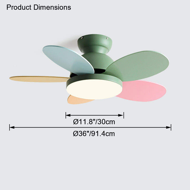 Olverai 36" Scandi Wood Ceiling Fan Lamp