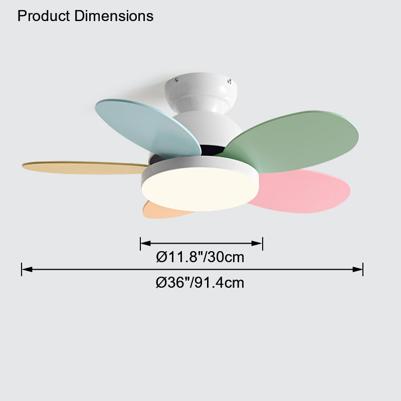 Olverai 36" Scandi Wood Ceiling Fan Lamp