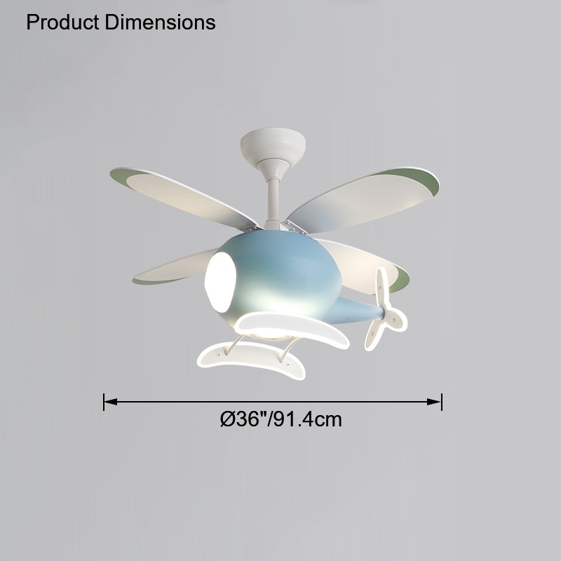 Olverai Airplane Children Ceiling Fan Lamp