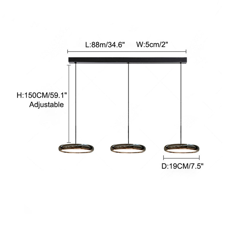 Olverai 3 Light Disc Pendant Light