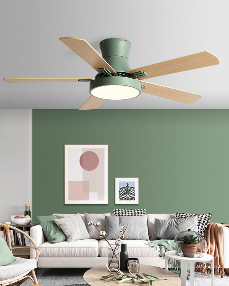 Olverai Low Profile Wood Ceiling Fan Lamp