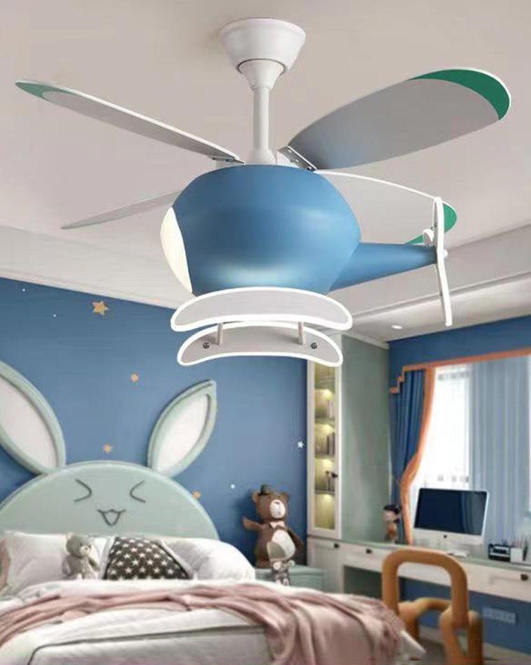 Olverai Airplane Children Ceiling Fan Lamp