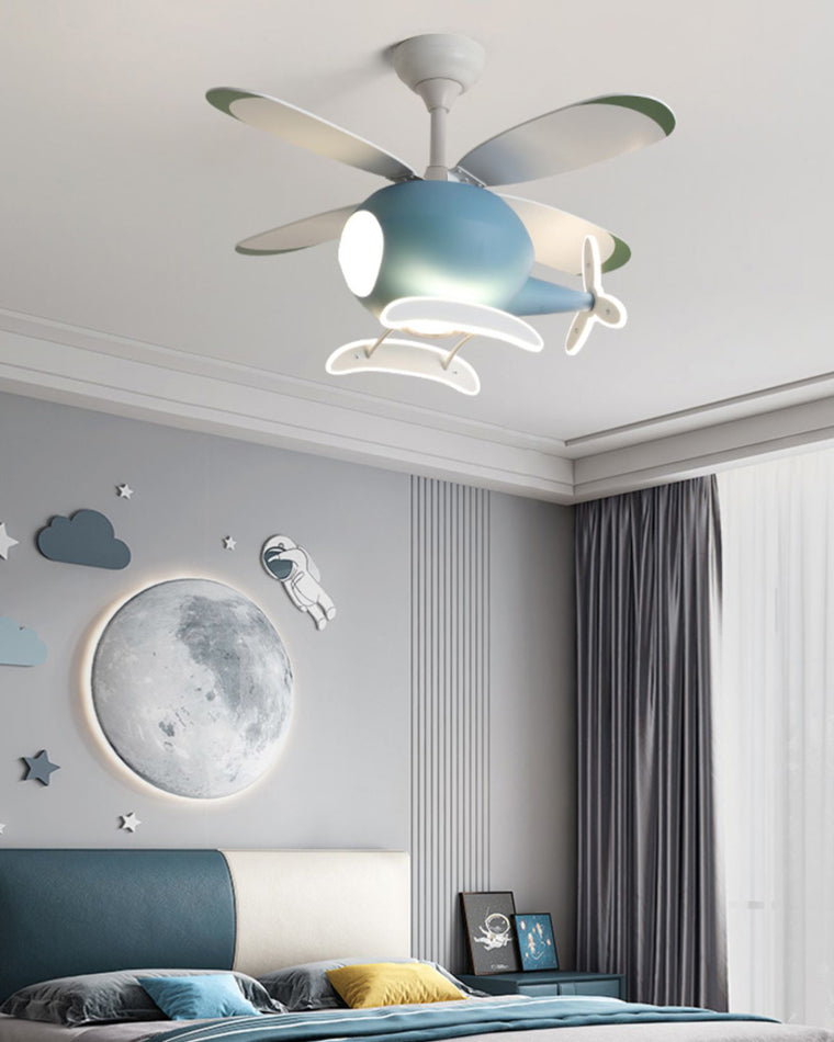 Olverai Airplane Children Ceiling Fan Lamp