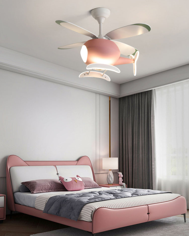 Olverai Airplane Children Ceiling Fan Lamp
