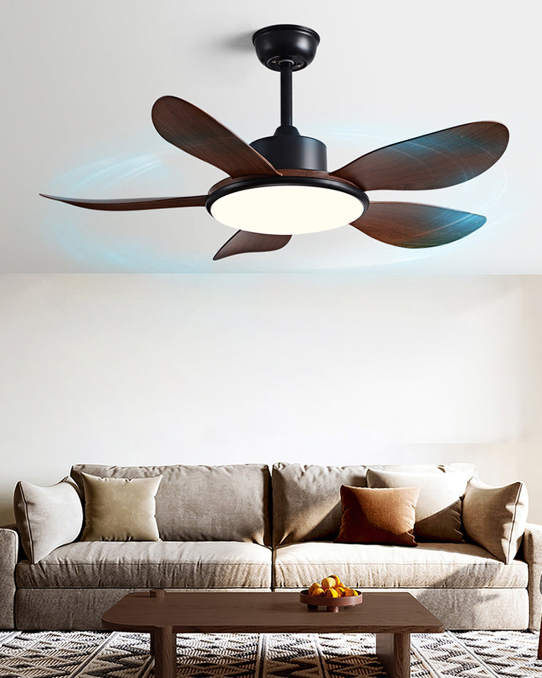 Olverai 5 Wood Blade Ceiling Fan Lamp