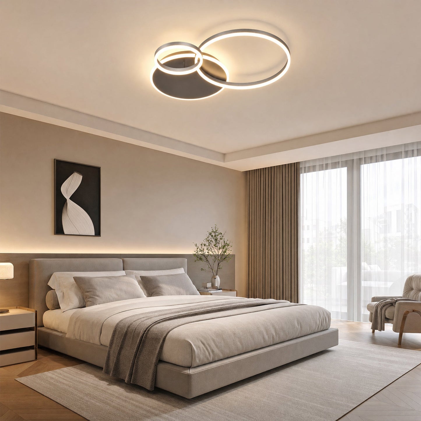 Olverai Circular LED Flush Mount Ceiling Light