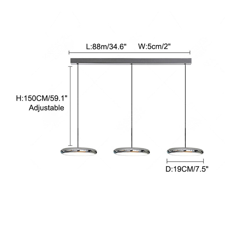 Olverai 3 Light Disc Pendant Light
