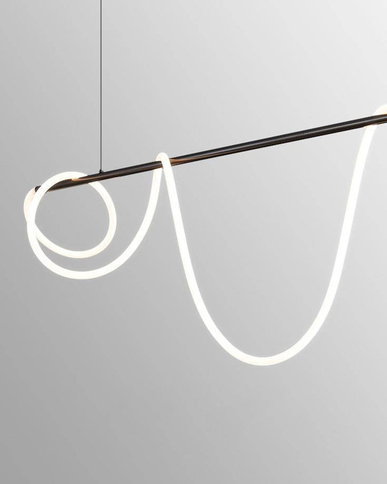 Olverai Rope Led Linear Brass Chandelier
