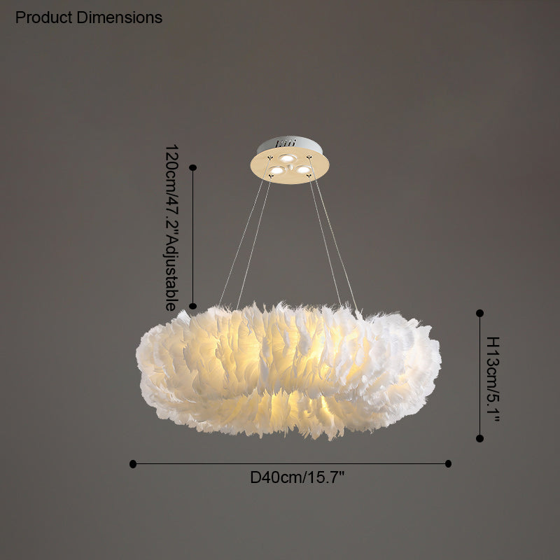 Olverai Feather Round Pendant Light