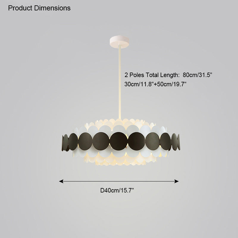 Olverai Scandi Scalloped Round Chandelier