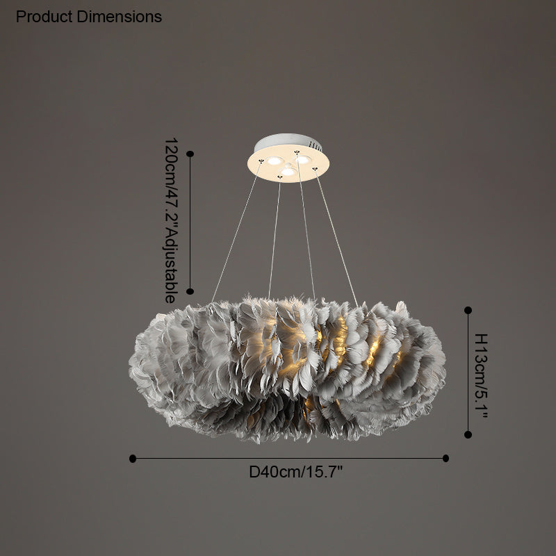 Olverai Feather Round Pendant Light