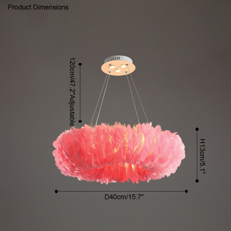 Olverai Feather Round Pendant Light