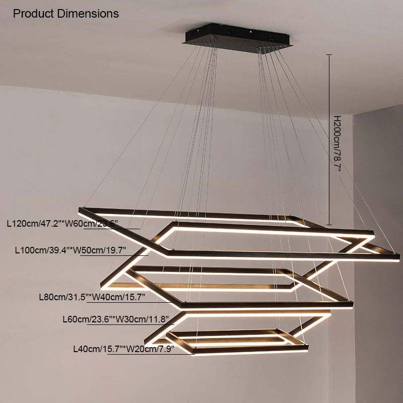 OlveraiTiered Rectangular LED Chandelier