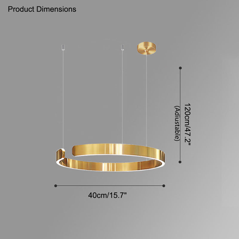 Olverai Black/Gold Ring Led Chandelier