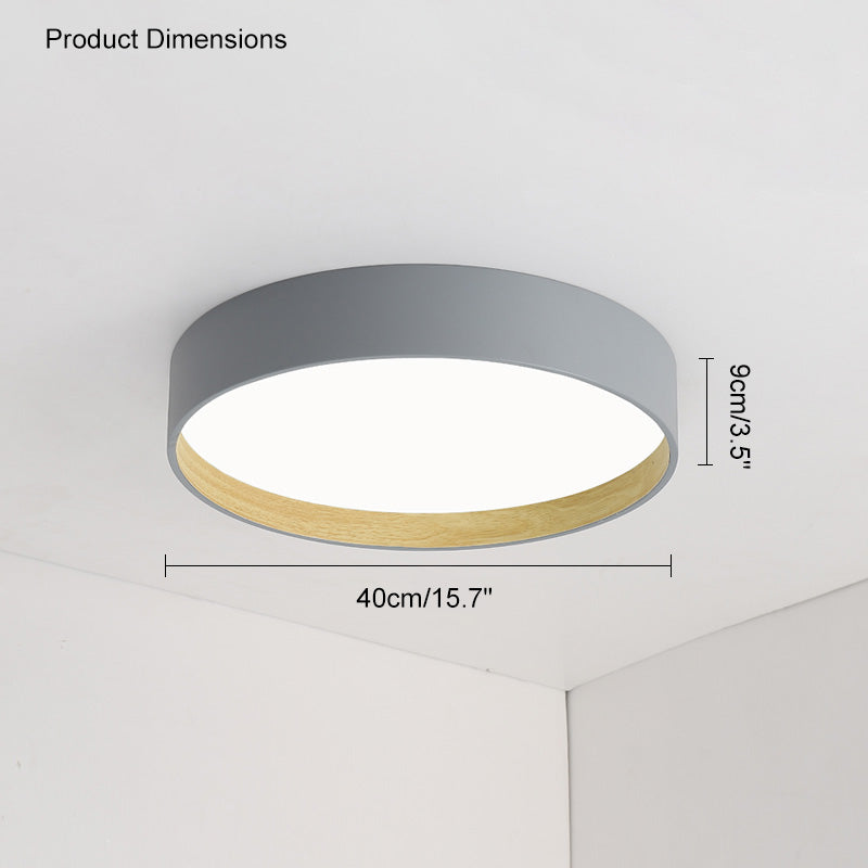 Olverai Oak Grain Round Ceiling Light