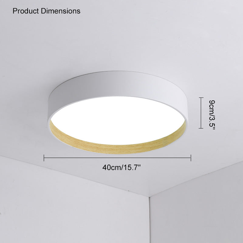 Olverai Oak Grain Round Ceiling Light