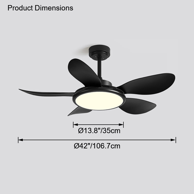 Olverai 5 Wood Blade Ceiling Fan Lamp