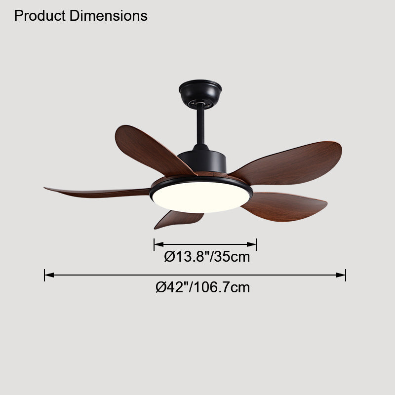 Olverai 5 Wood Blade Ceiling Fan Lamp