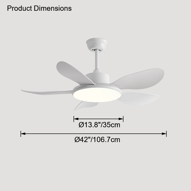 Olverai 5 Wood Blade Ceiling Fan Lamp