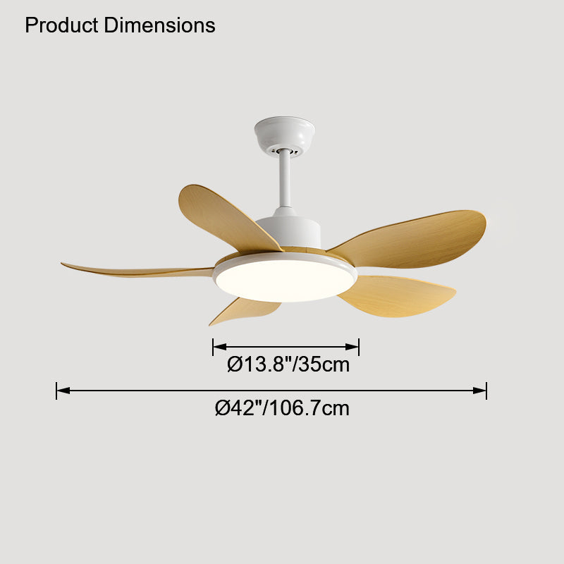 Olverai 5 Wood Blade Ceiling Fan Lamp