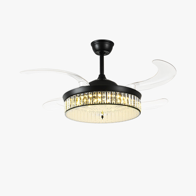 Olverai Crystal Retractable Ceiling Fan Chandelier