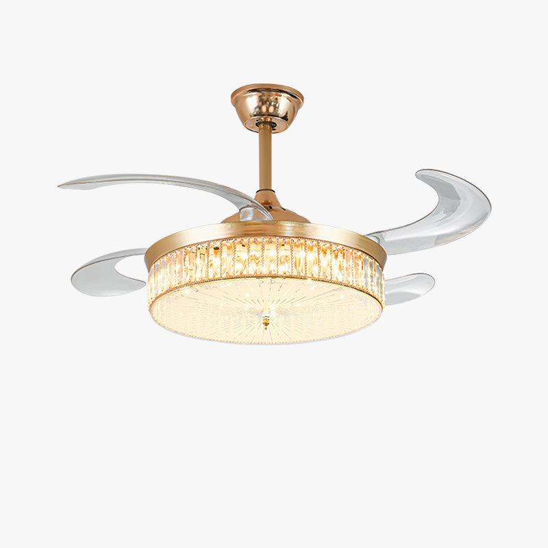 Olverai Crystal Retractable Ceiling Fan Chandelier