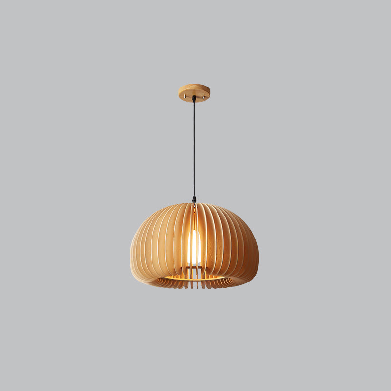 Olverai Pumpkin Wood Pendant Light