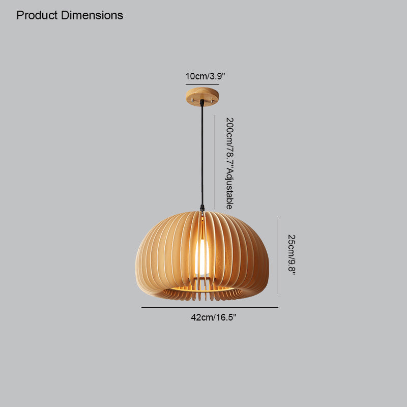 Olverai Pumpkin Wood Pendant Light