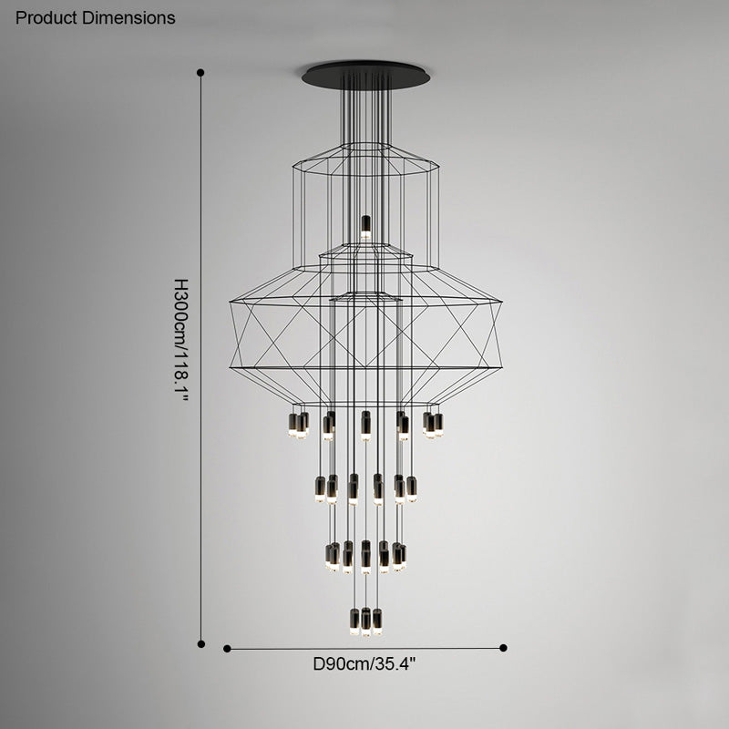 Olverai Wire Tiered Sculptural Chandelier
