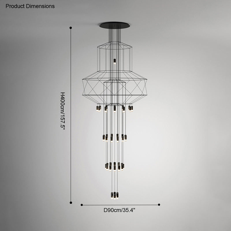 Olverai Wire Tiered Sculptural Chandelier