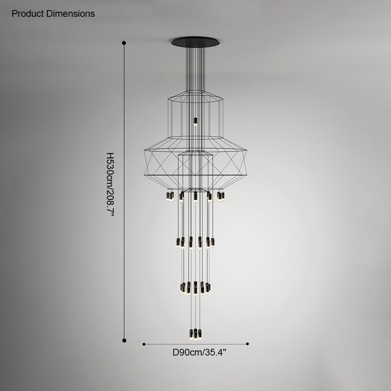 Olverai Wire Tiered Sculptural Chandelier