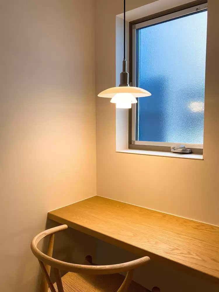 Olverai Danish Designer Milk Glass Pendant Lamp