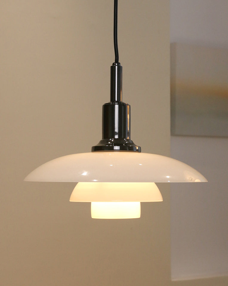 Olverai Danish Designer Milk Glass Pendant Lamp