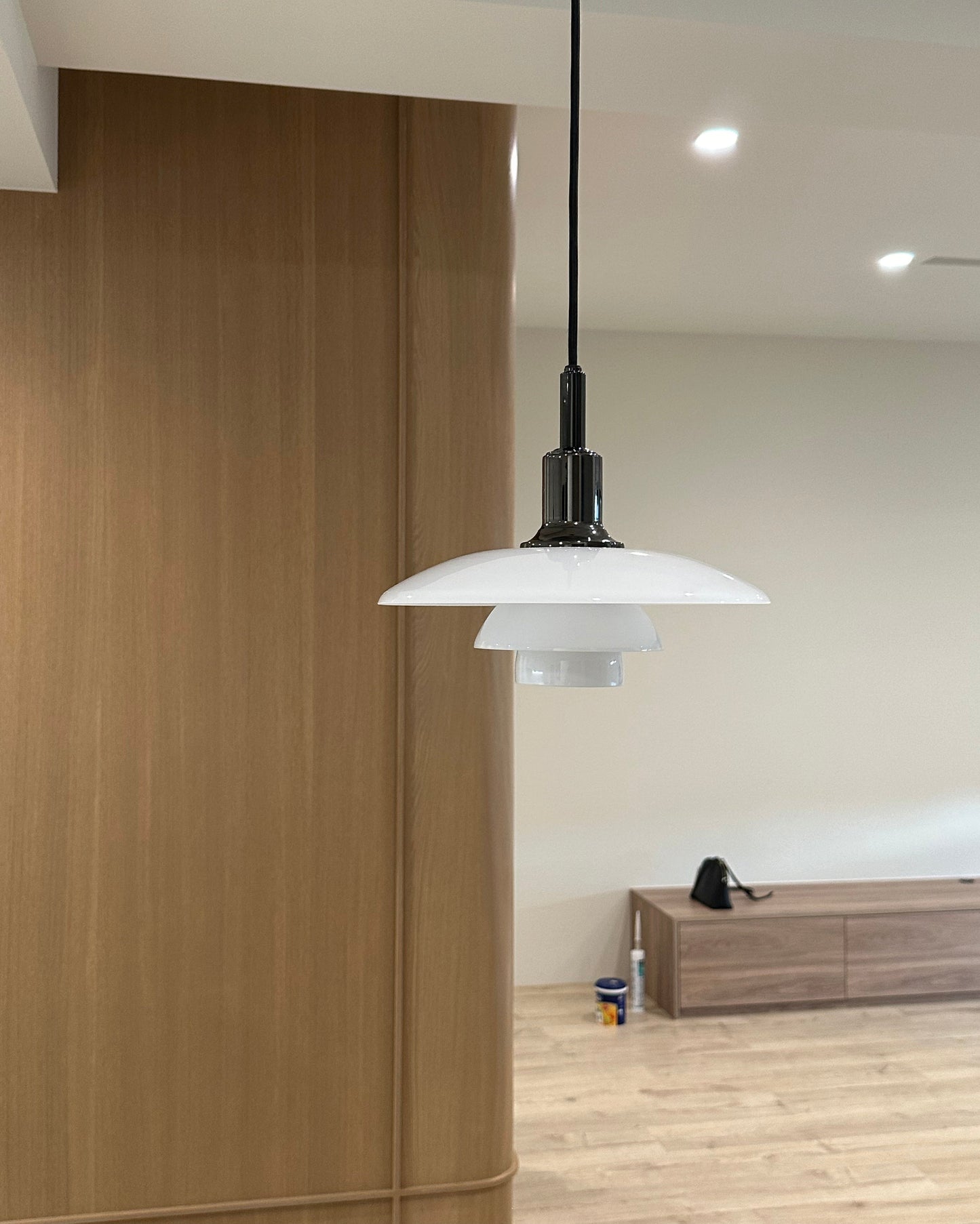Olverai Danish Designer Milk Glass Pendant Lamp