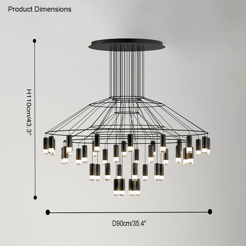 Olverai Wire Tiered Sculptural Chandelier