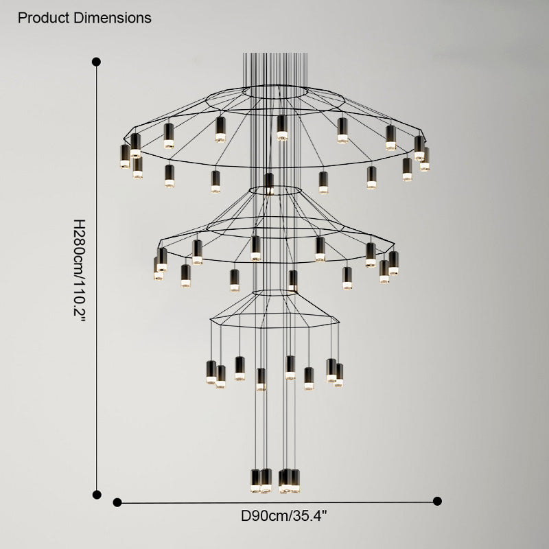 Olverai Wire Tiered Sculptural Chandelier