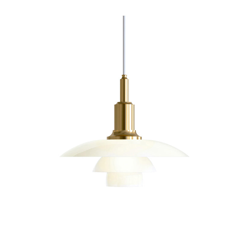 Olverai Danish Designer Milk Glass Pendant Lamp