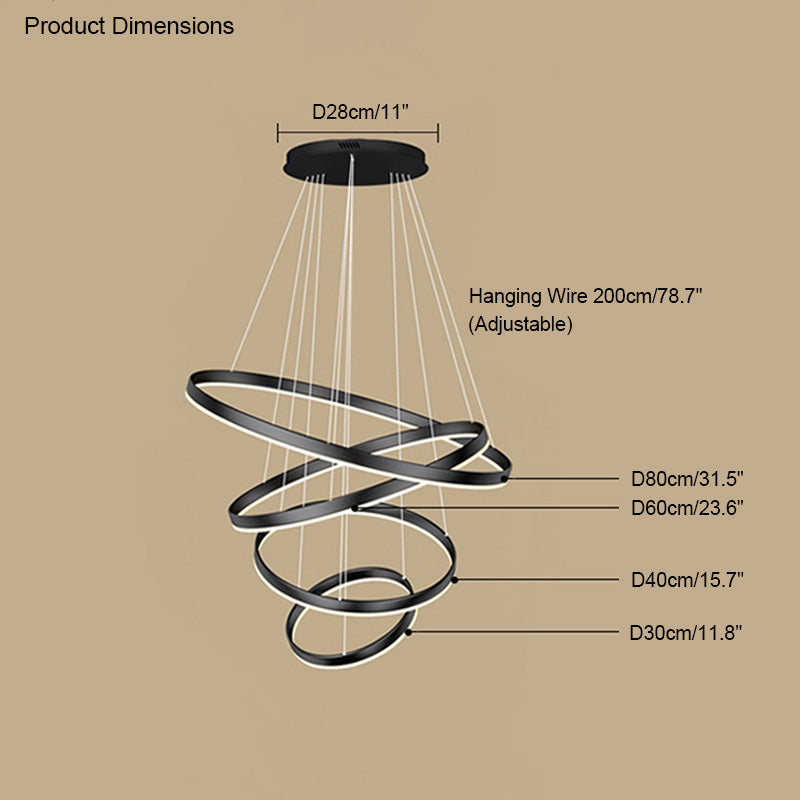 Olverai Tiered Ring LED Chandelier