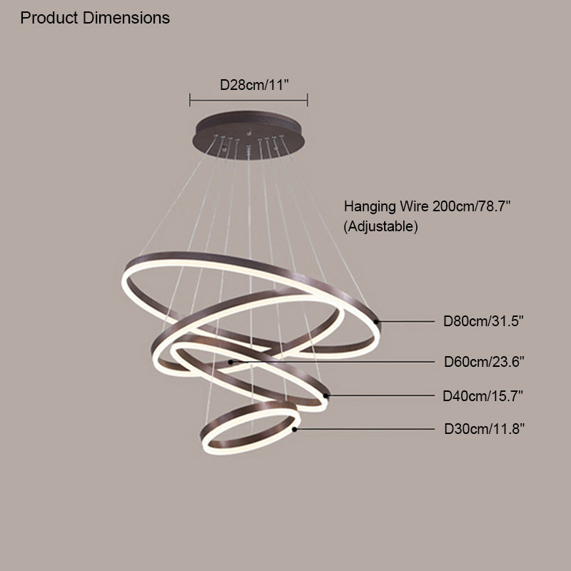 Olverai Tiered Ring LED Chandelier