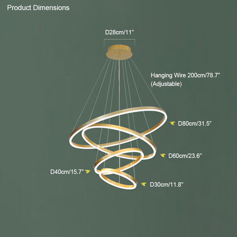 Olverai Tiered Ring LED Chandelier