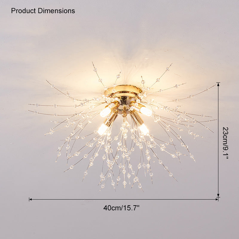 Olverai Dandelion Crystal Flush Mount Ceiling Light