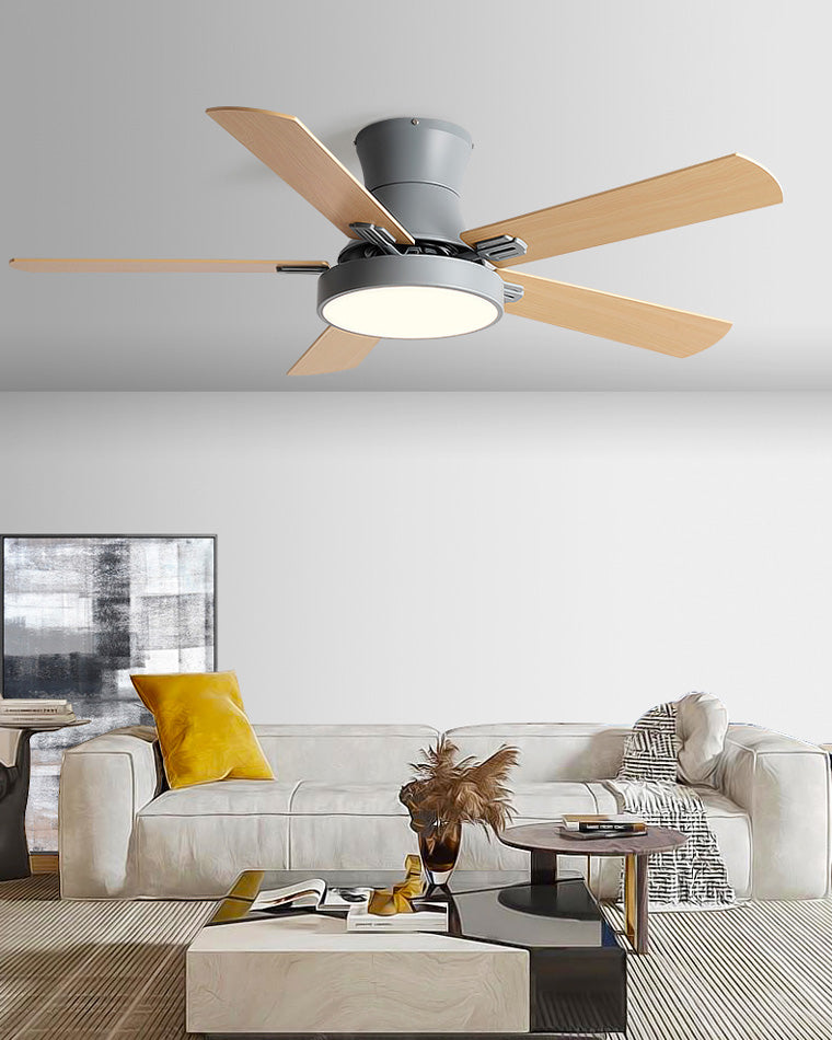 Olverai Low Profile Wood Ceiling Fan Lamp