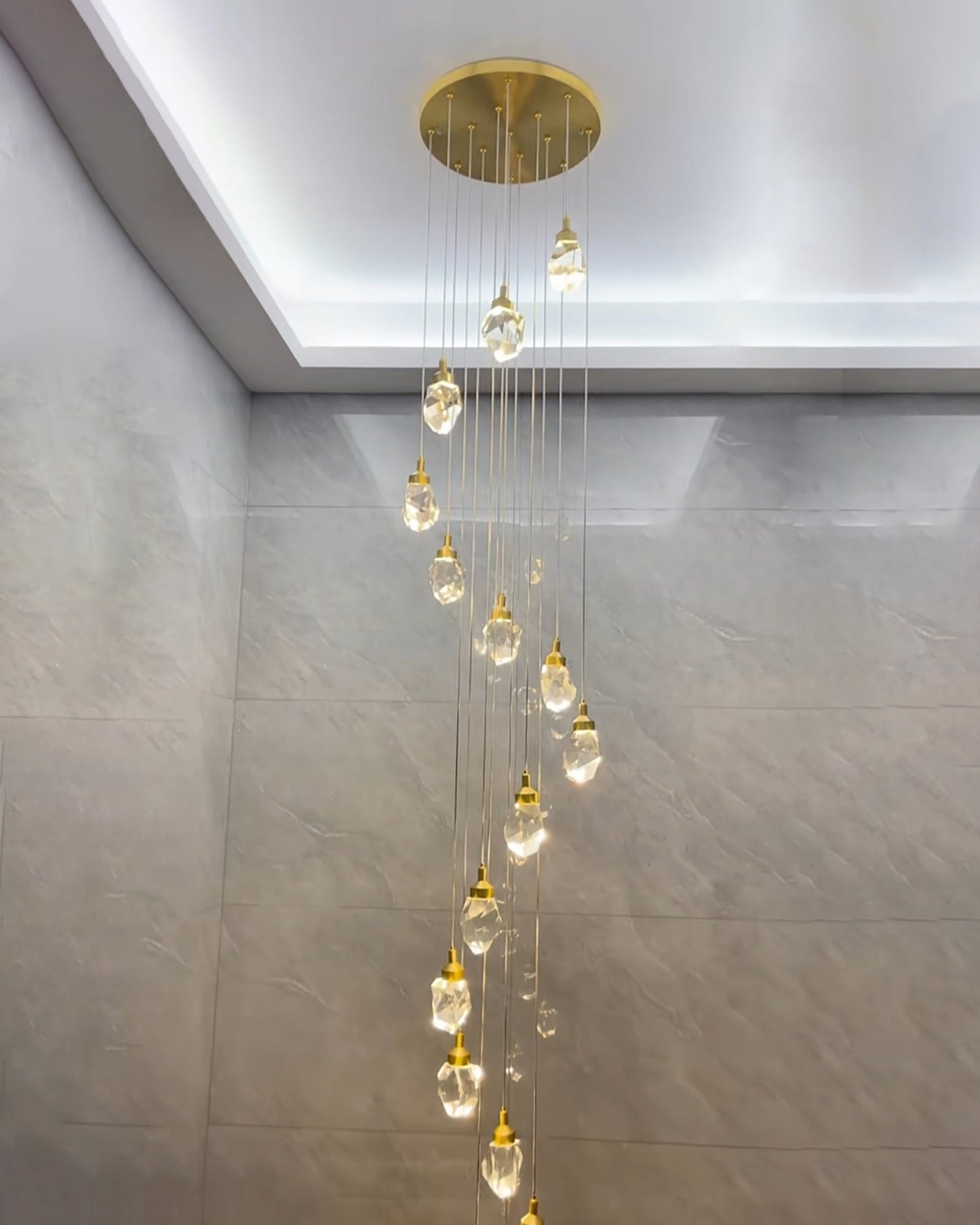 Olverai Rock Crystal Rain Chandelier