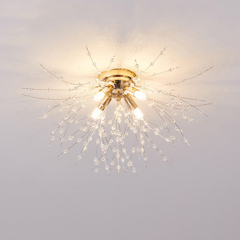 Olverai Dandelion Crystal Flush Mount Ceiling Light